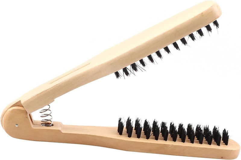 woobles Anti-Static Double Brush Comb, Professional V Shaped Hair Straightening Comb, Clamp, Styling Comb, Hairdressing Tool, for professional and family use - Image 1